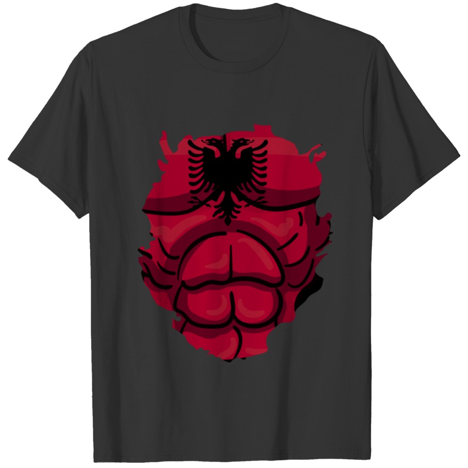 Albania Albanian muscles body gift T-shirt