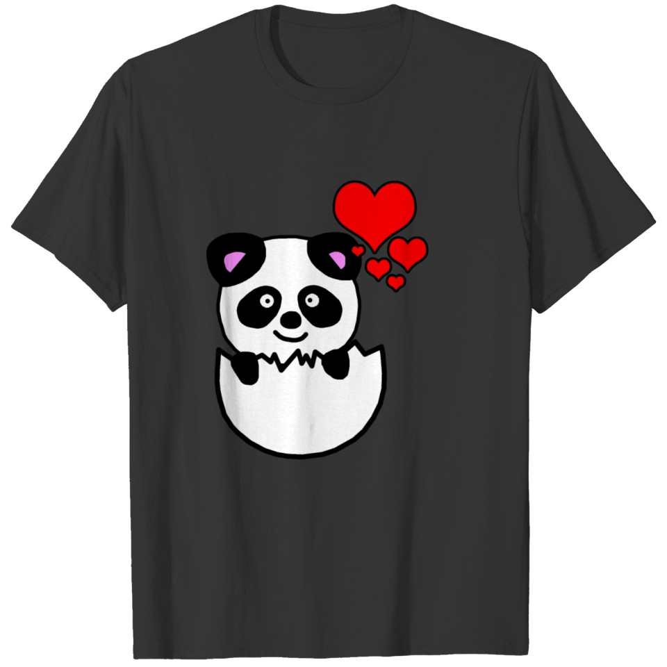 Sweet Panda with heart t-shirt gift T-shirt