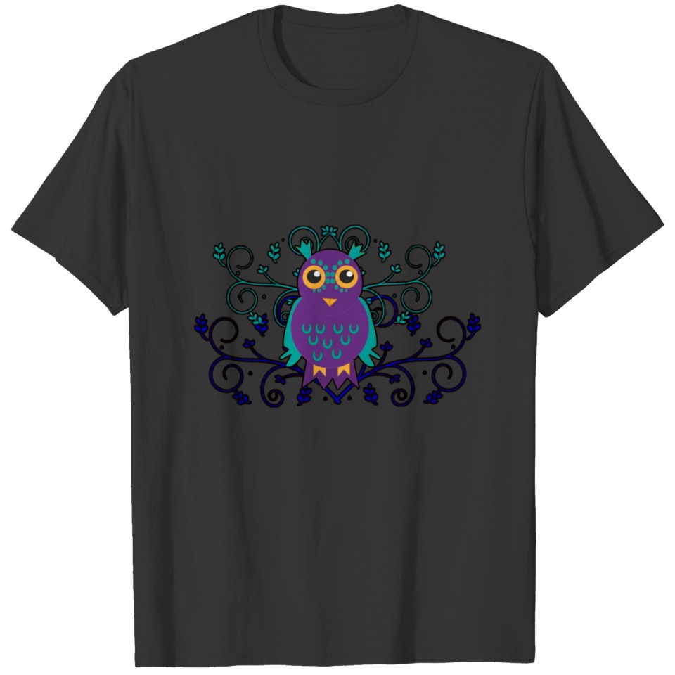 Cute Colorful Nocturnal Silent Hunter Artwork Owl T Shirts