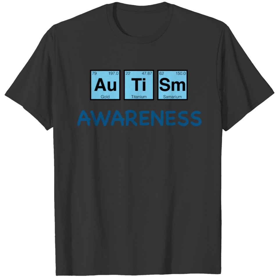 Autism Awareness Blue Periodic Table Elements T-shirt