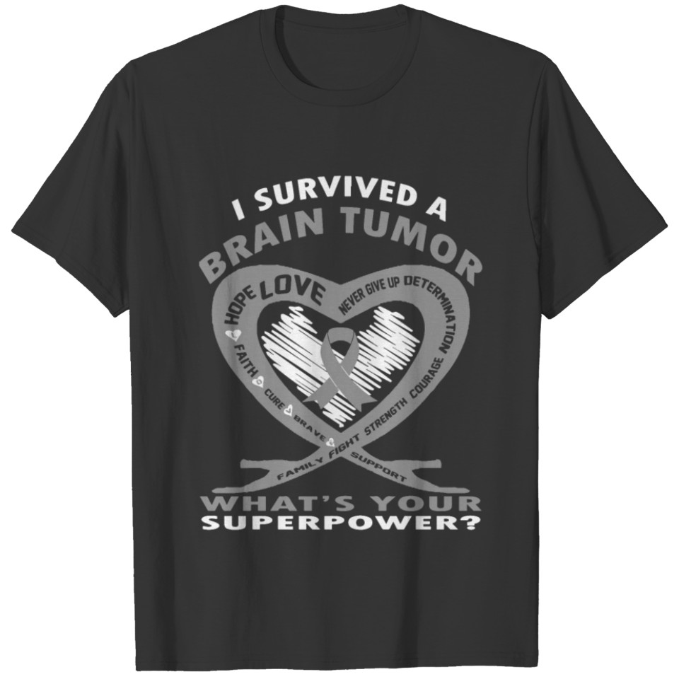 I survived a brain tumor hope love never give up d T-shirt