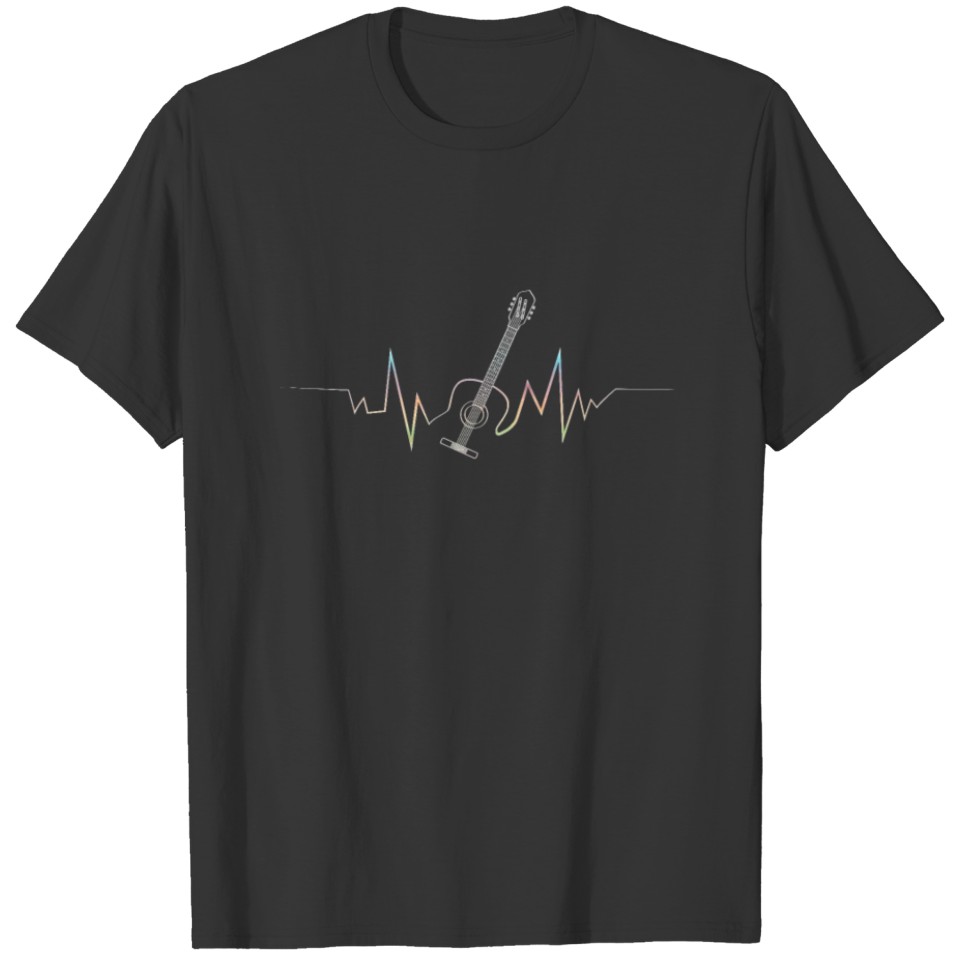 Acoustic Guitar Heartbeat design Cool Gift for T-shirt