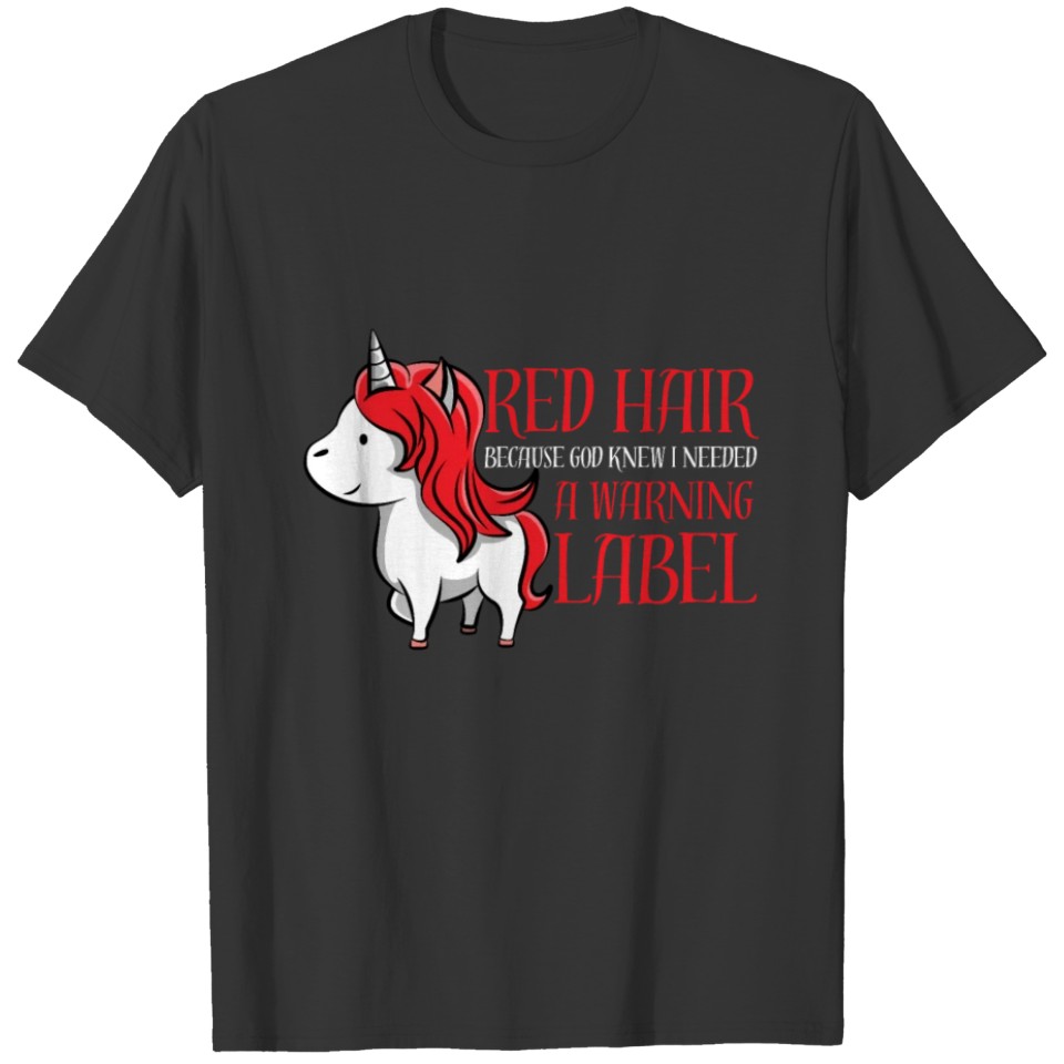 Red Hair Unicorn Redhead Lover Funny Cute Gift T-shirt