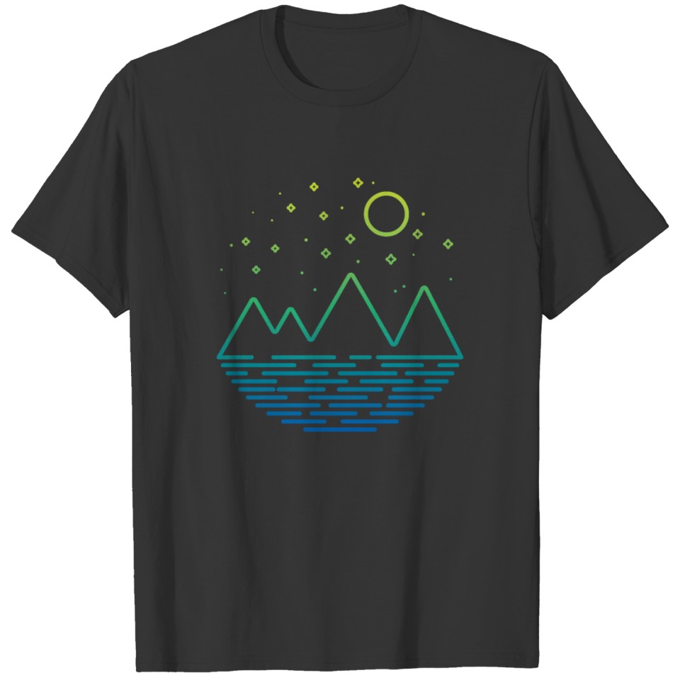 Mountain Star Line Nightscape T-shirt