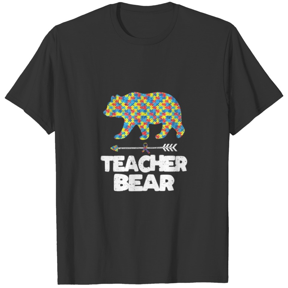Teacher Bear Autism Awareness Tshirt T-shirt