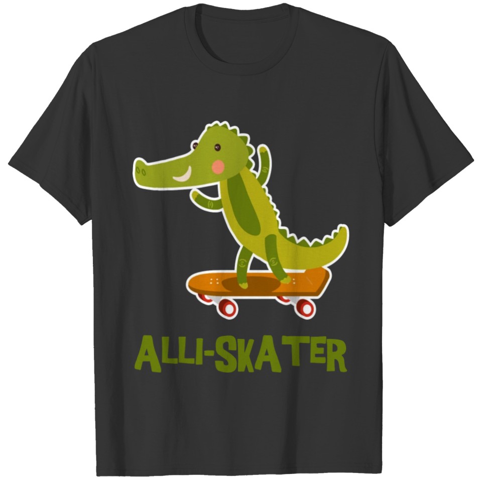 Alligator Pun Product Alli-Skater Gift For T-shirt