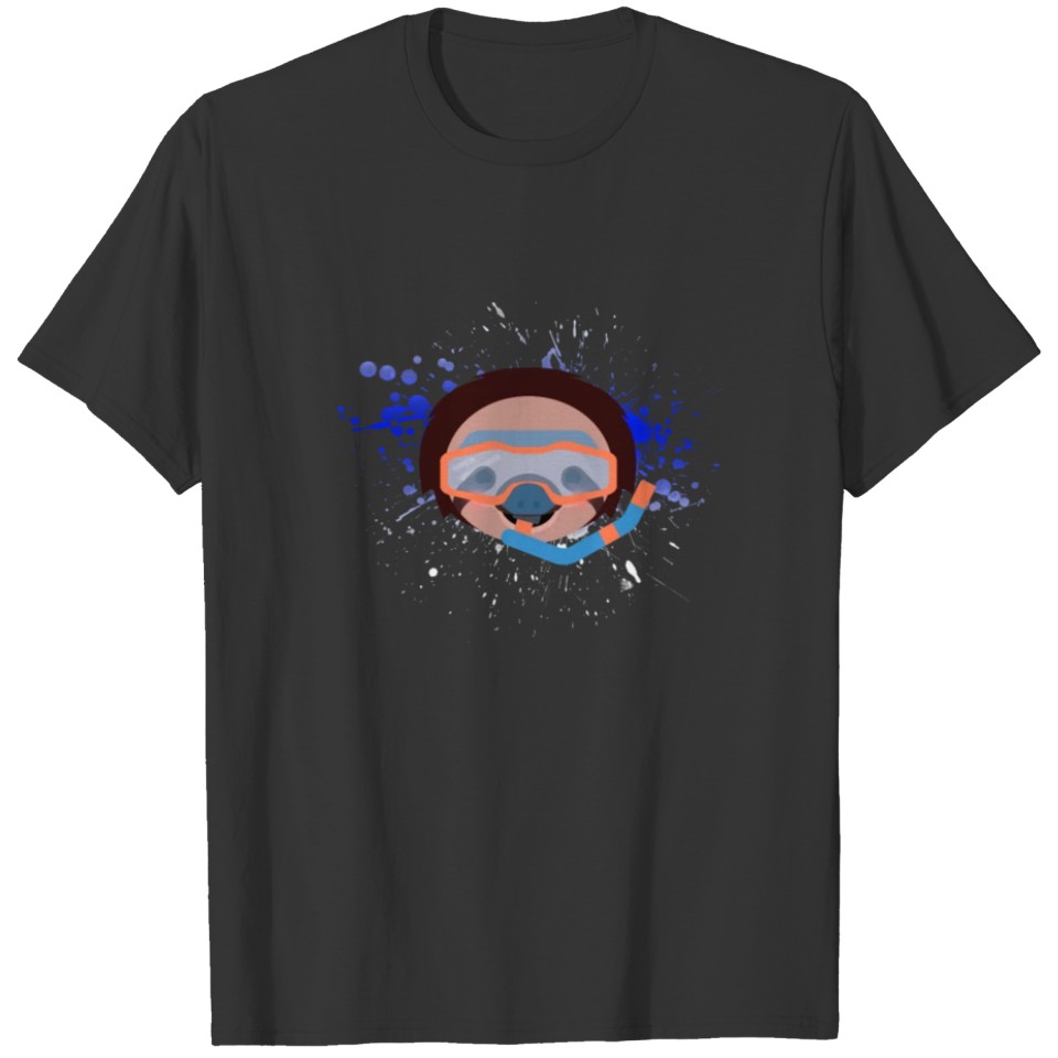 Cute Sloth Scuba Diving Ocean Snorkel Swim Gift T-shirt