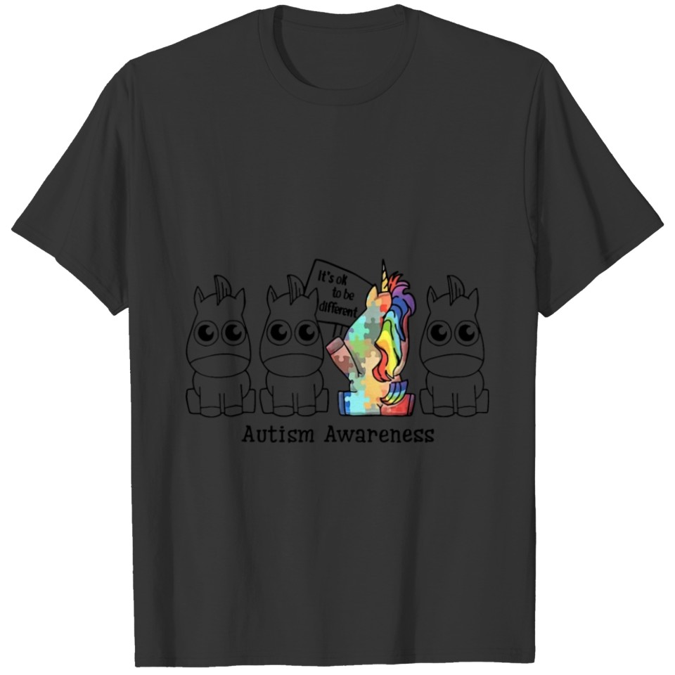it is ok to be different autism awareness autism T-shirt