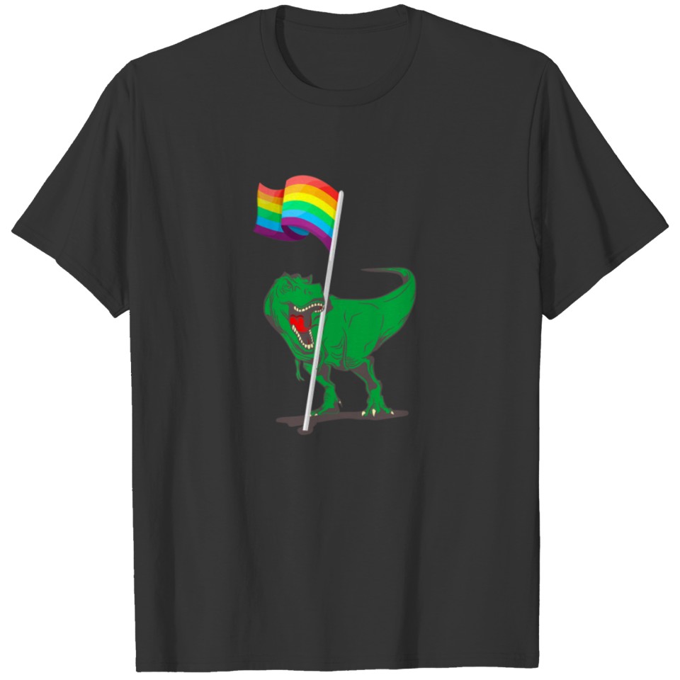 Dinosaur Lgbt Flag Shirt Funny Gay Pride Rainbow F T-shirt