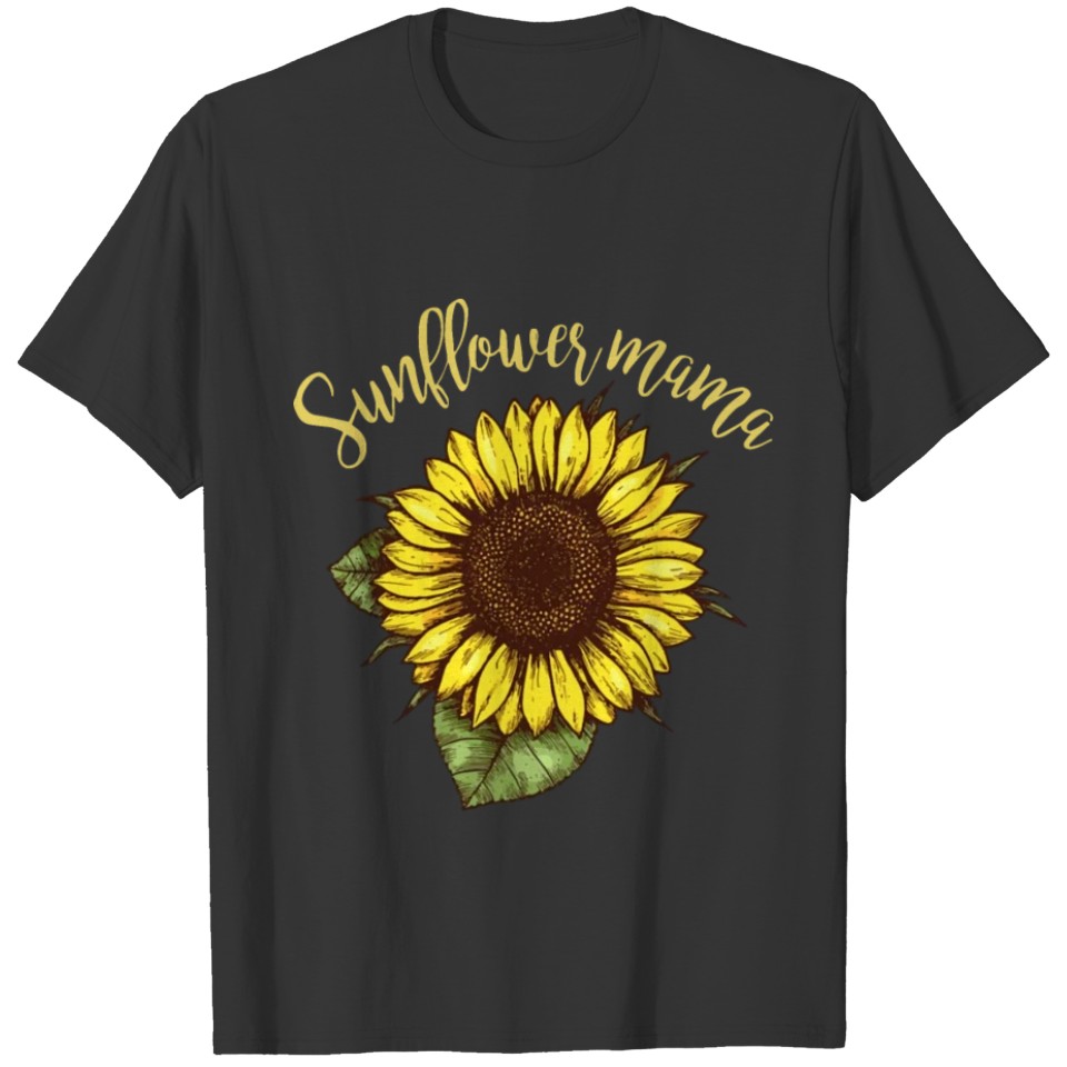 sunflower mama flower yellow funny happy autism T-shirt