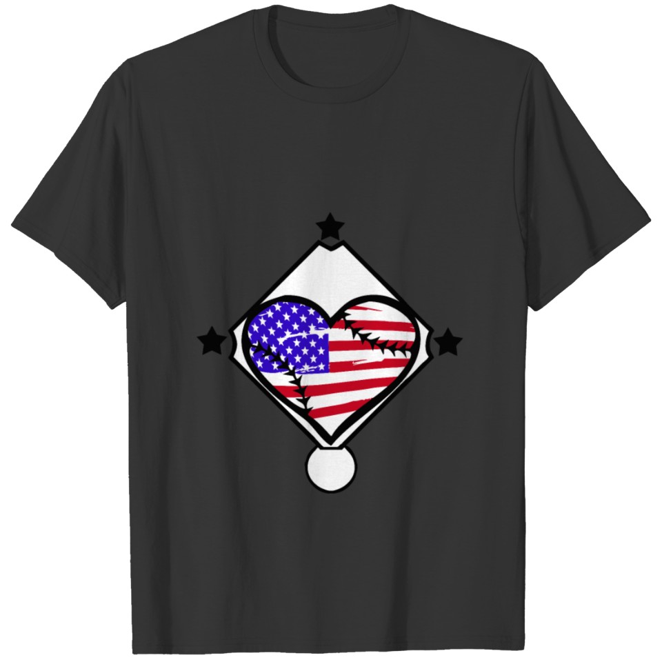 My Heart Lives In A Diamond - Love Baseball T-shirt