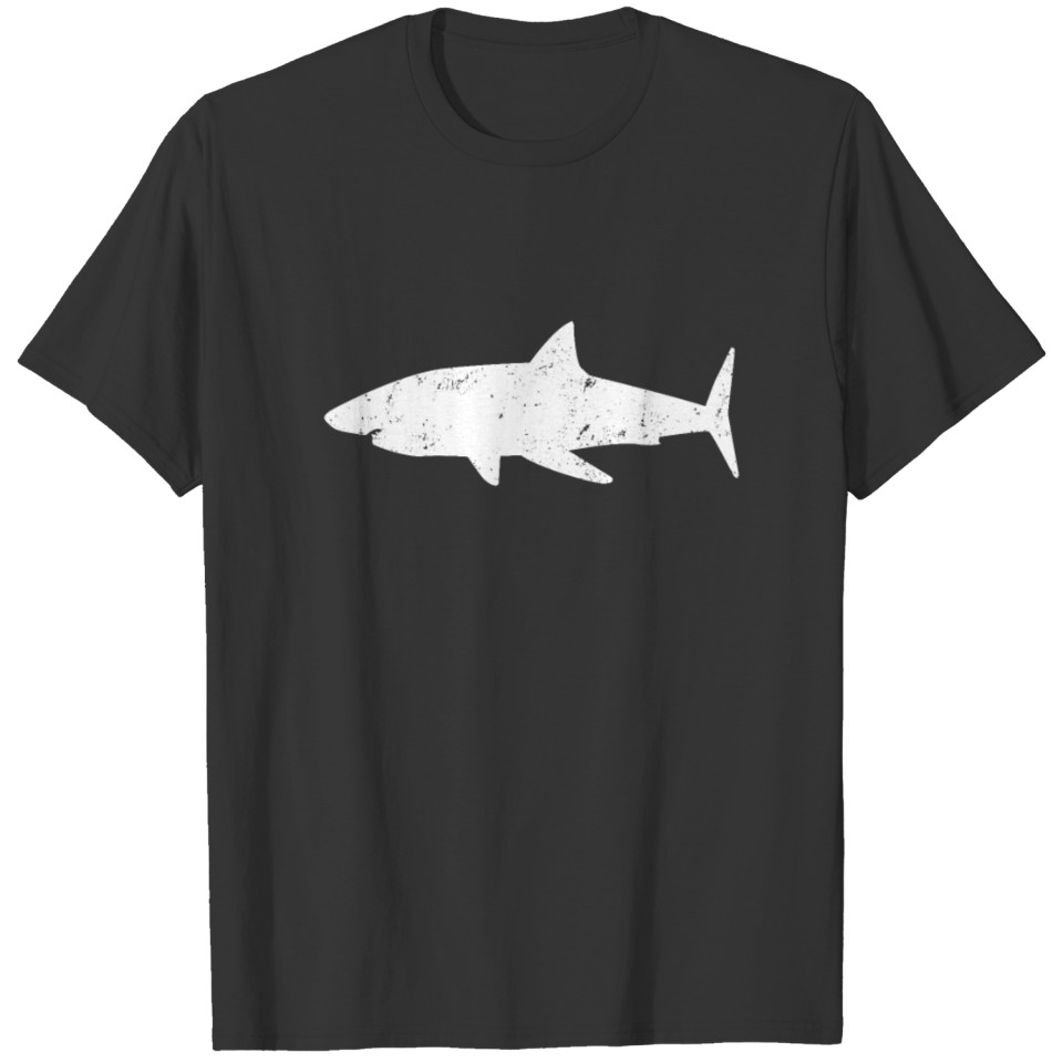 Vintage Distressed Style Great White Shark design T Shirts