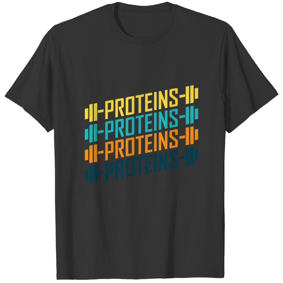 Protein lettering dumbbells T-shirt