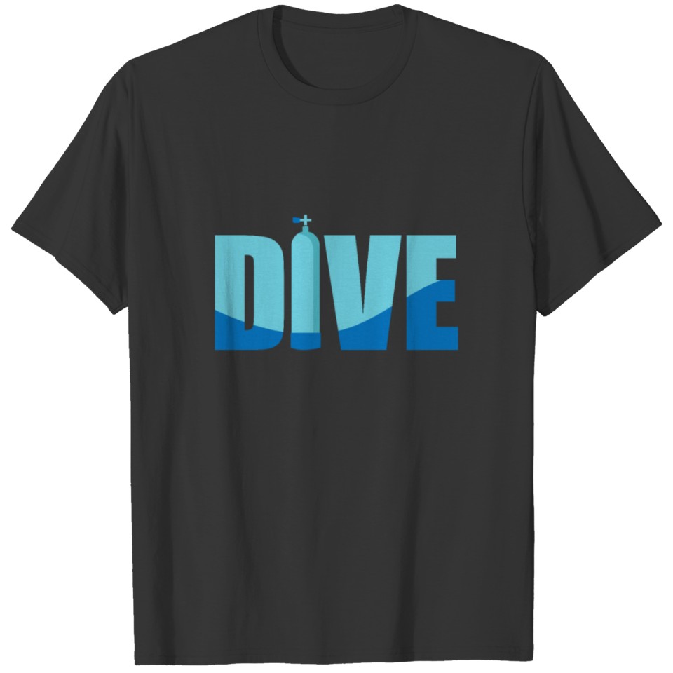 Diver Design Cylinder Shade of Blue Cool Gift Idea T-shirt