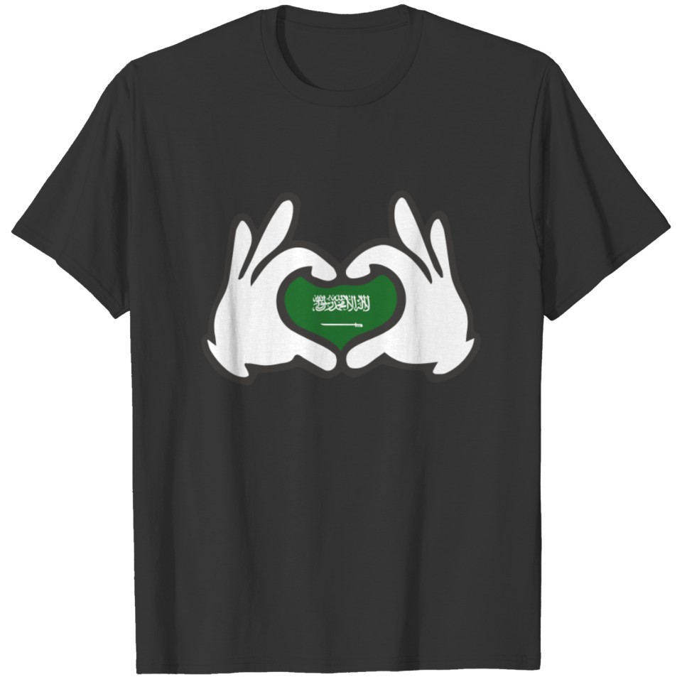Cartoon Hands Form A Heart With The Saudi Arabia T-shirt
