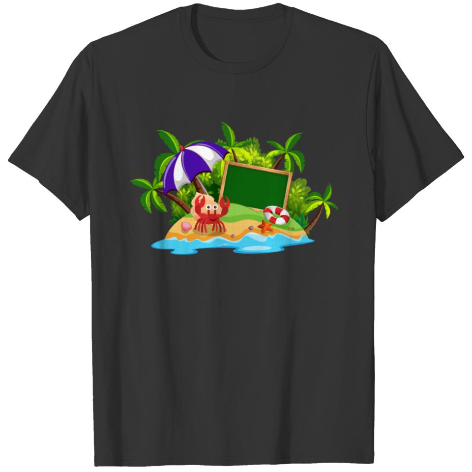 Funny Crab on an lonely island T-shirt