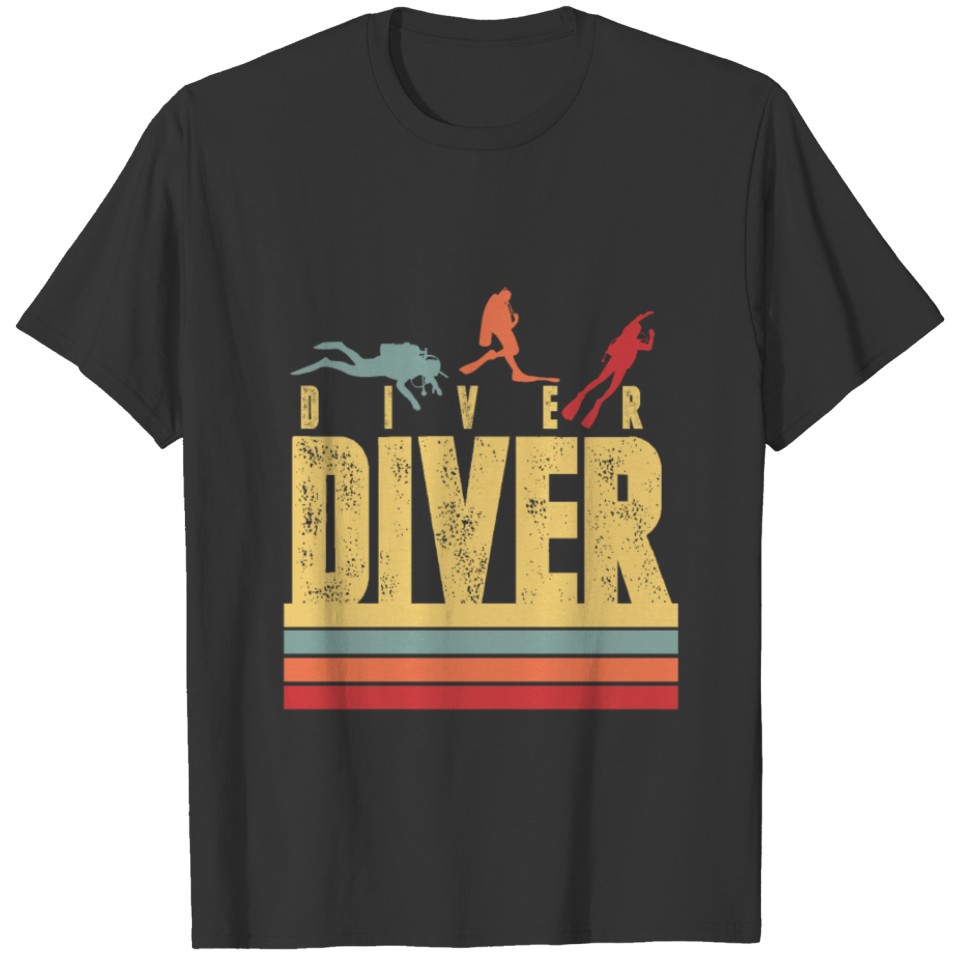 Diver Retro Swimming Sport Gift T-shirt