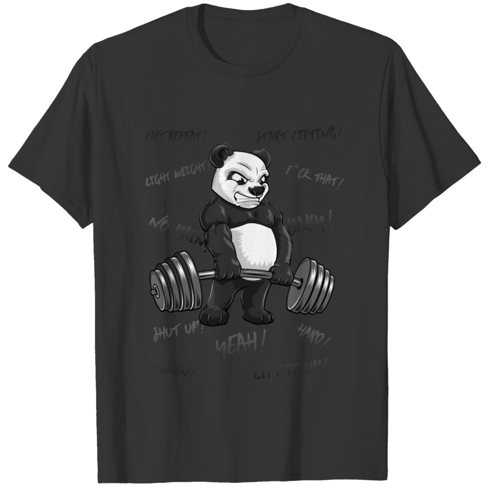 Panda Deadlift gift bodybuilder powerlifter Bear T-shirt