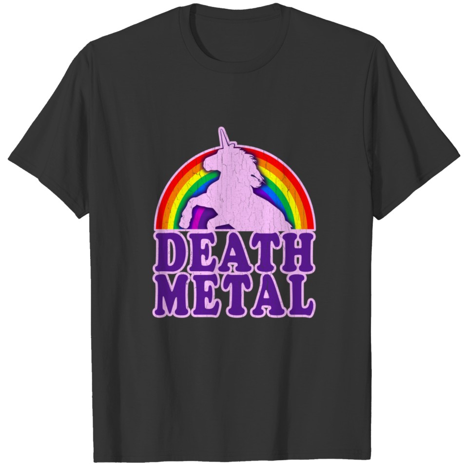 Funny death metal unicorn T-shirt