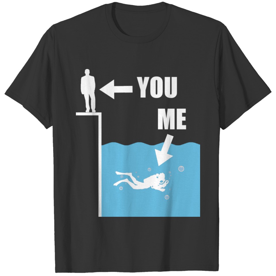 you diver dive under water gift reef diving T-shirt