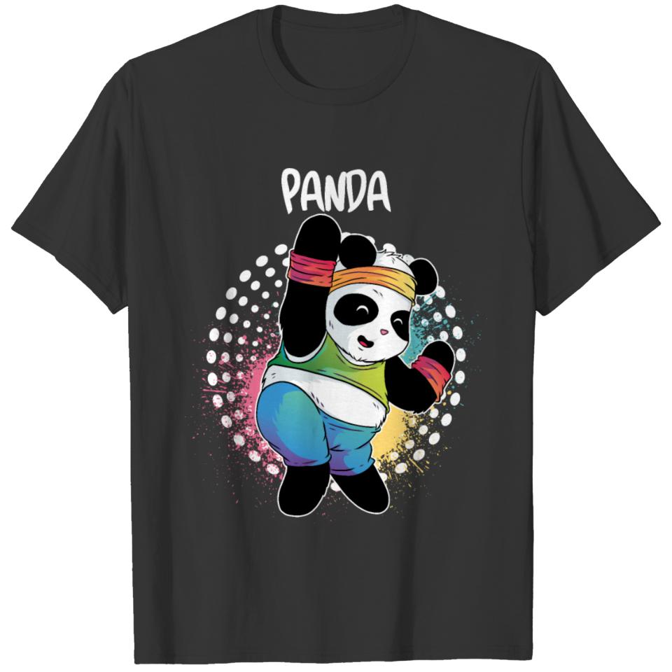 Women Fitness Aerobics Panda T-shirt