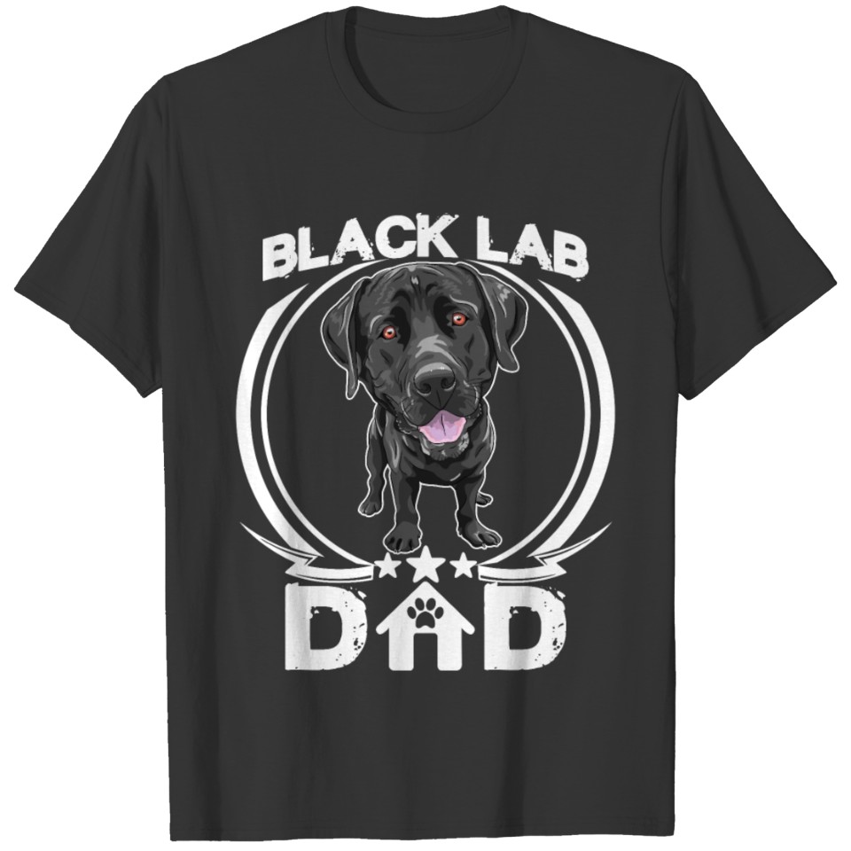 Black Lab Dad T Shirts Fathers Day Gift For Dog T Shirts