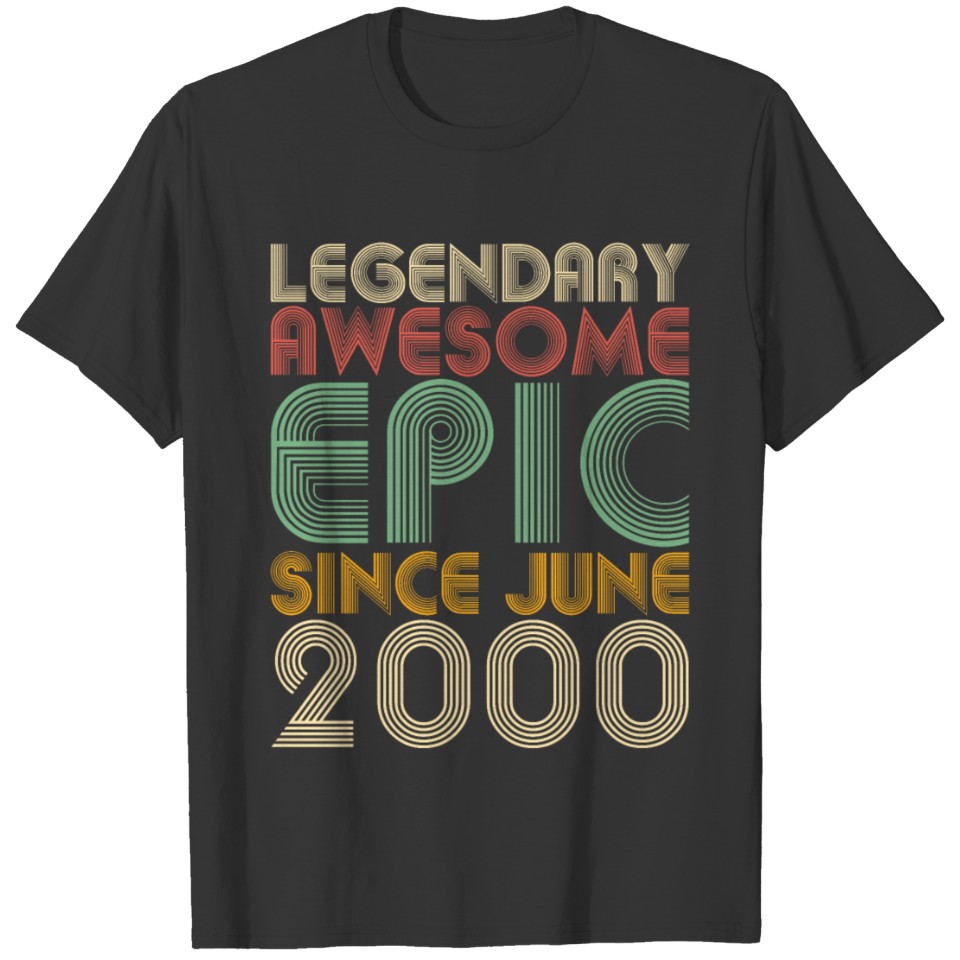 Legendary Awesome Epic Since June 2000 Vintage T-shirt