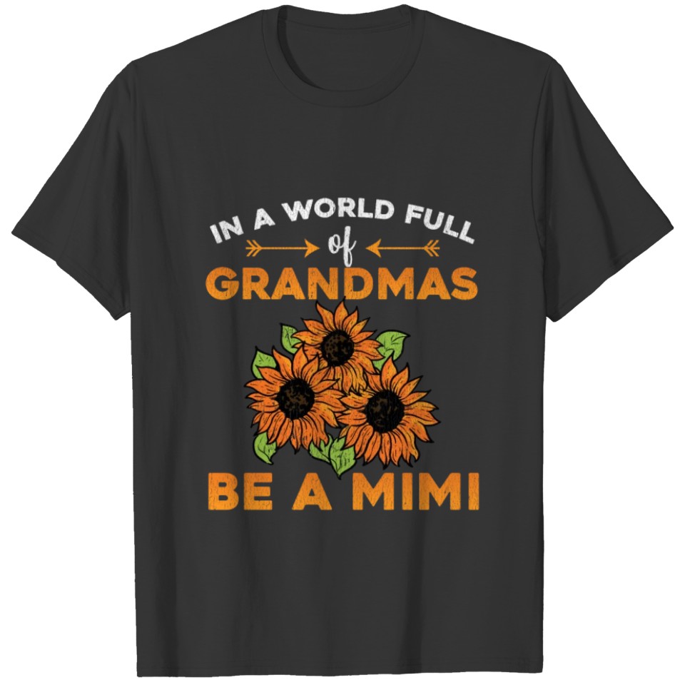 Womens Grandma Mimi Sunflower print For loved T Shirts