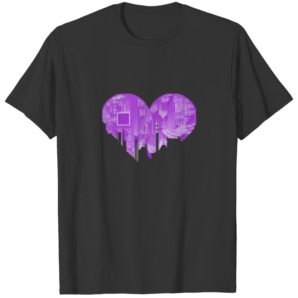 Digital Love Love Heart for Nerds or Pixel digital T-shirt