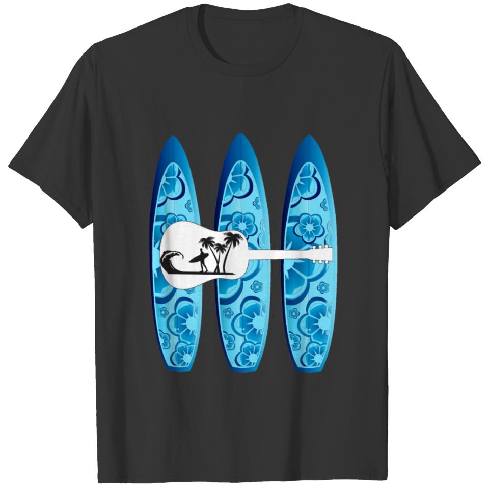 Surfing Life Acoustic Guitar Silhouette T-shirt