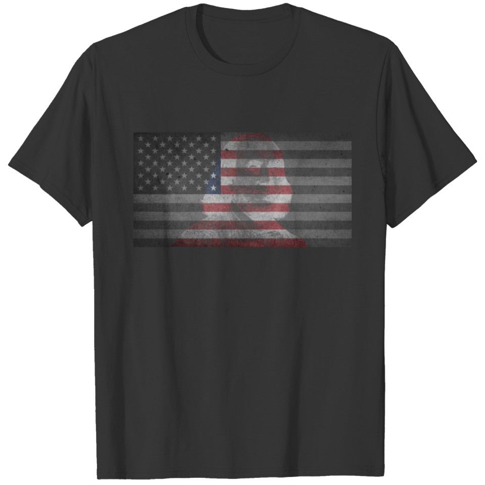 American Flag USA Fourth of July Benjamin Franklin T-shirt