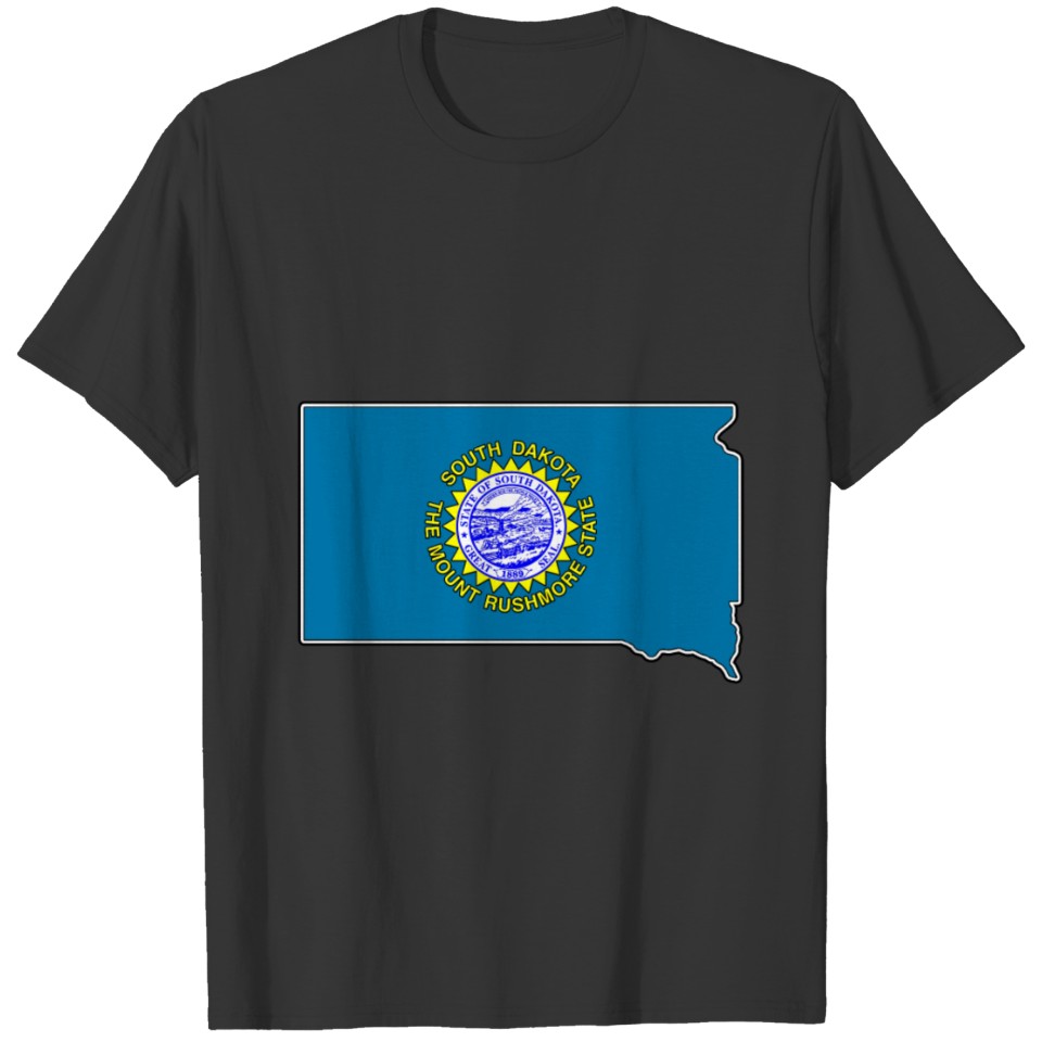 South Dakota Flag Map T-shirt