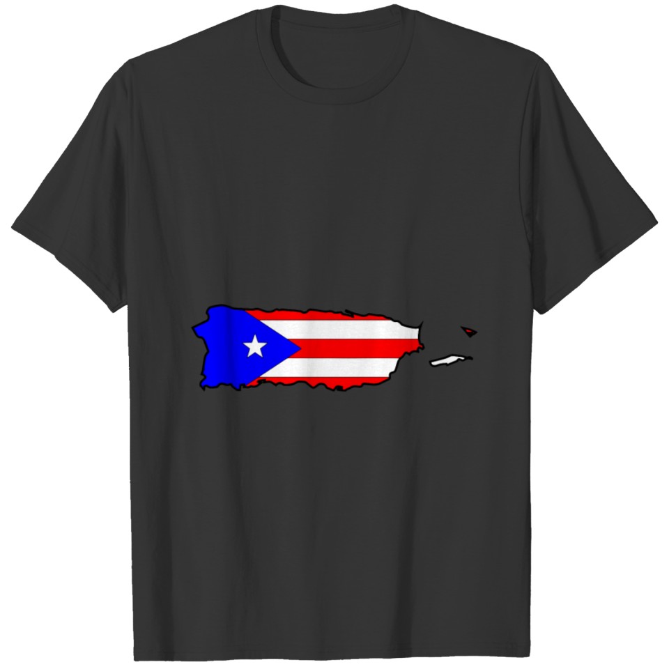Puerto Rico Flag Map T-shirt