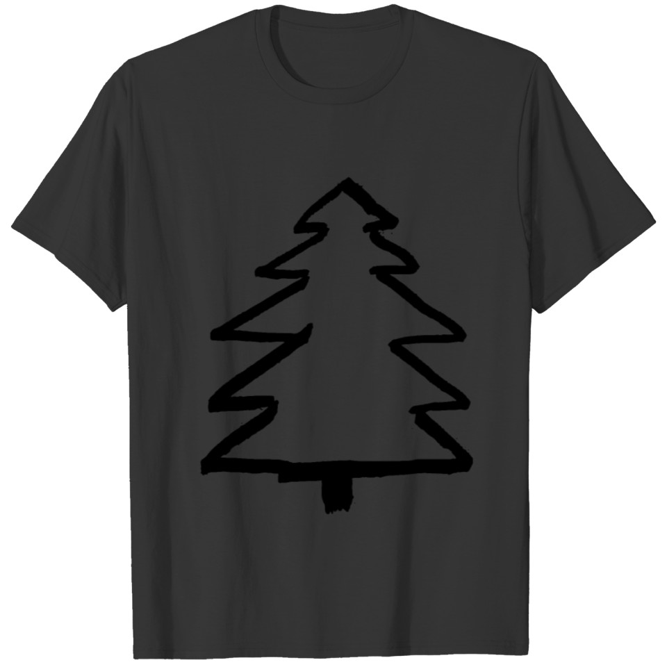 christmas tree black christmastime fir winter tree T Shirts