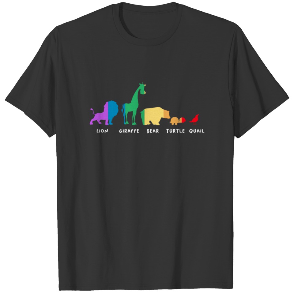 LGBTQ Lion Giraffe Bear Turtle Quail Funny Gift T-shirt