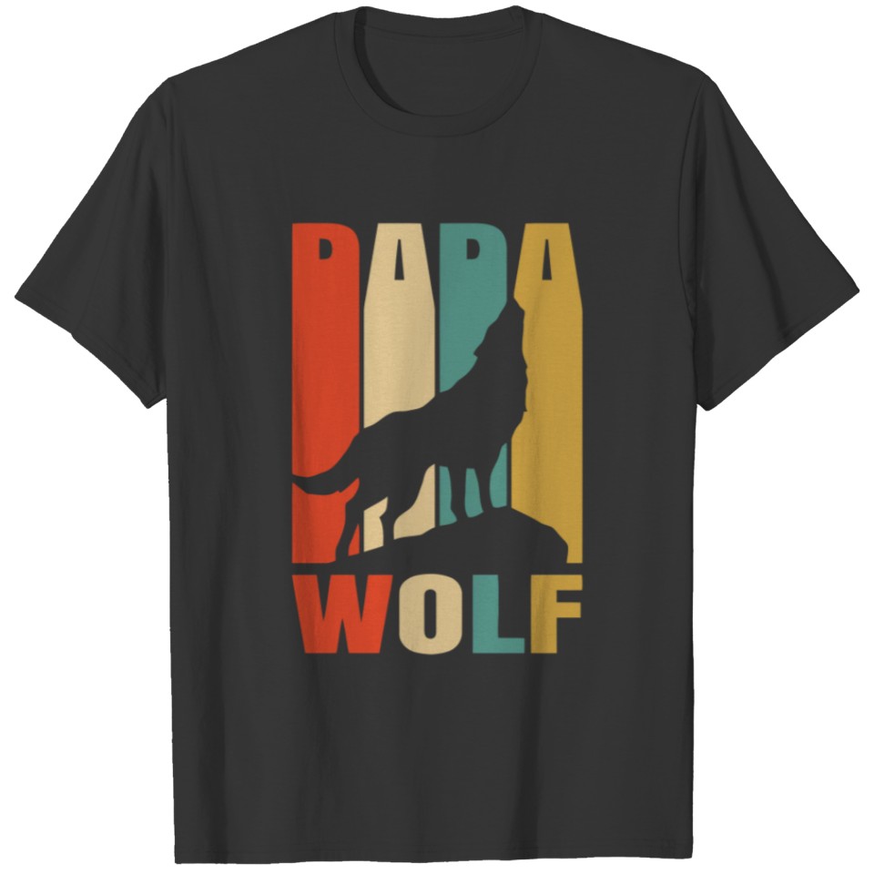 Papa Wolf Dog T Shirts