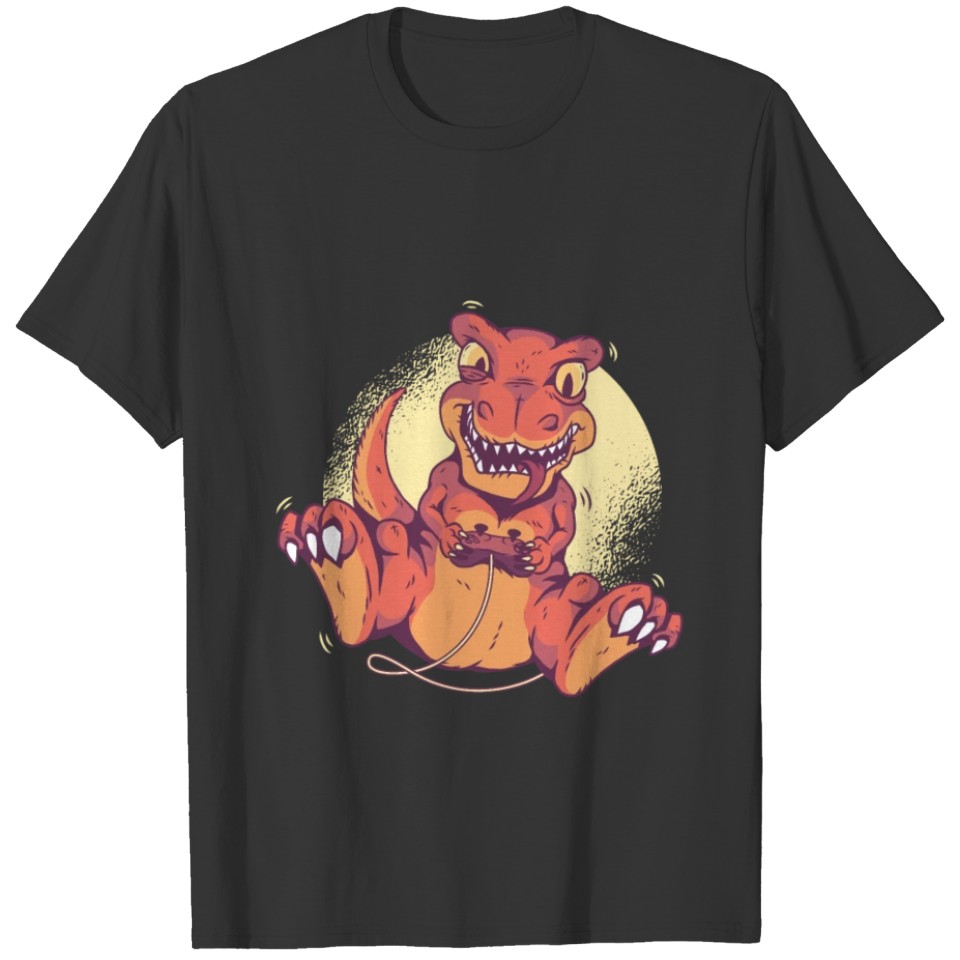 Funny Gamer Dinosaur gift idea T-shirt