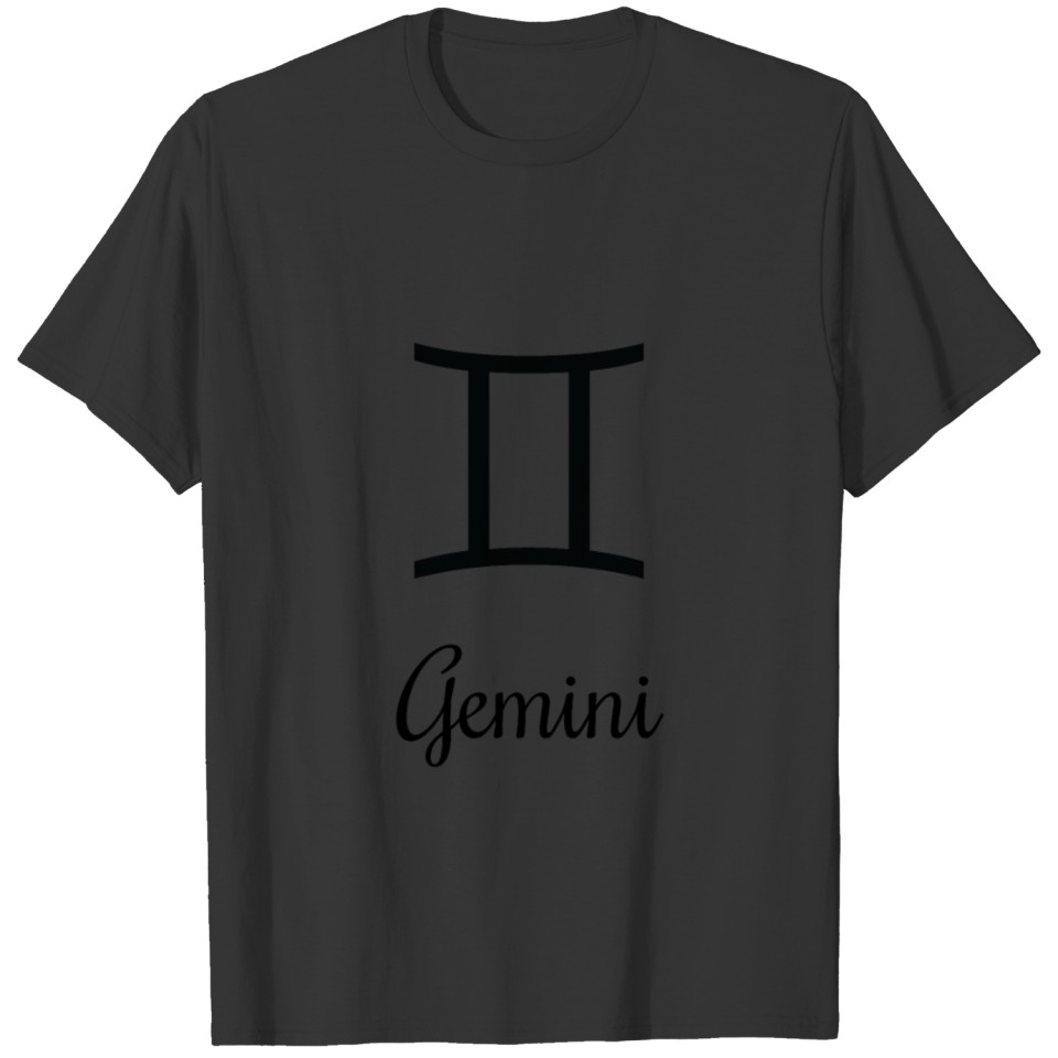 Gemini black on white Star Sign Astrology Design T-shirt