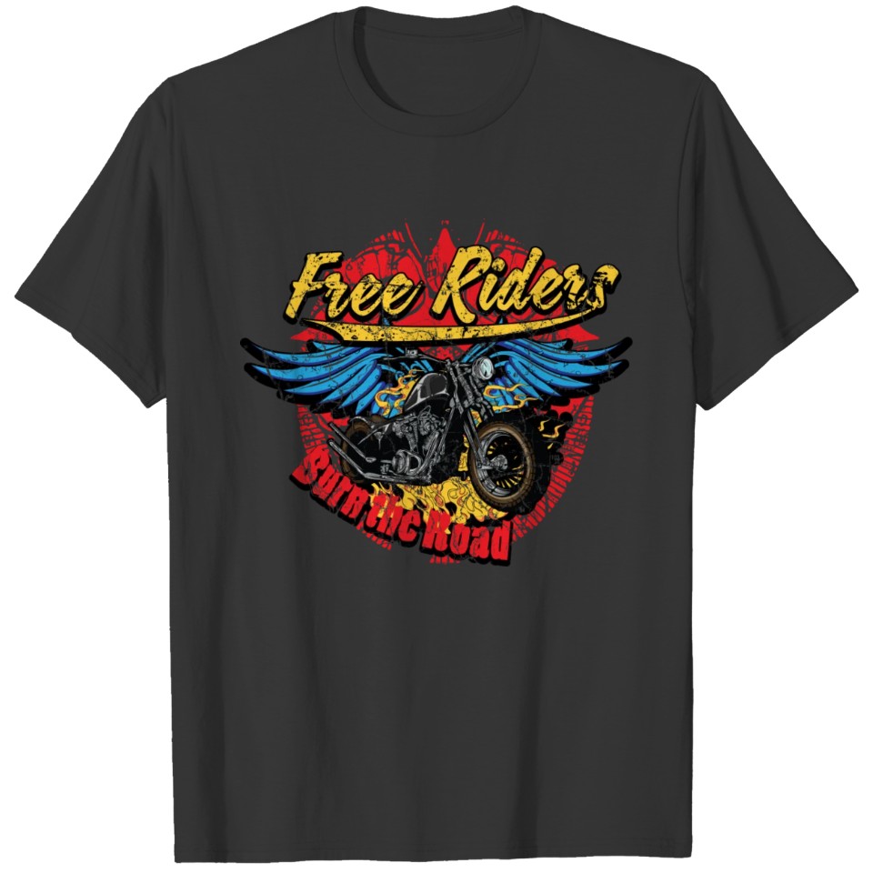 Free Riders - Burn The Road Motorcycle T-shirt