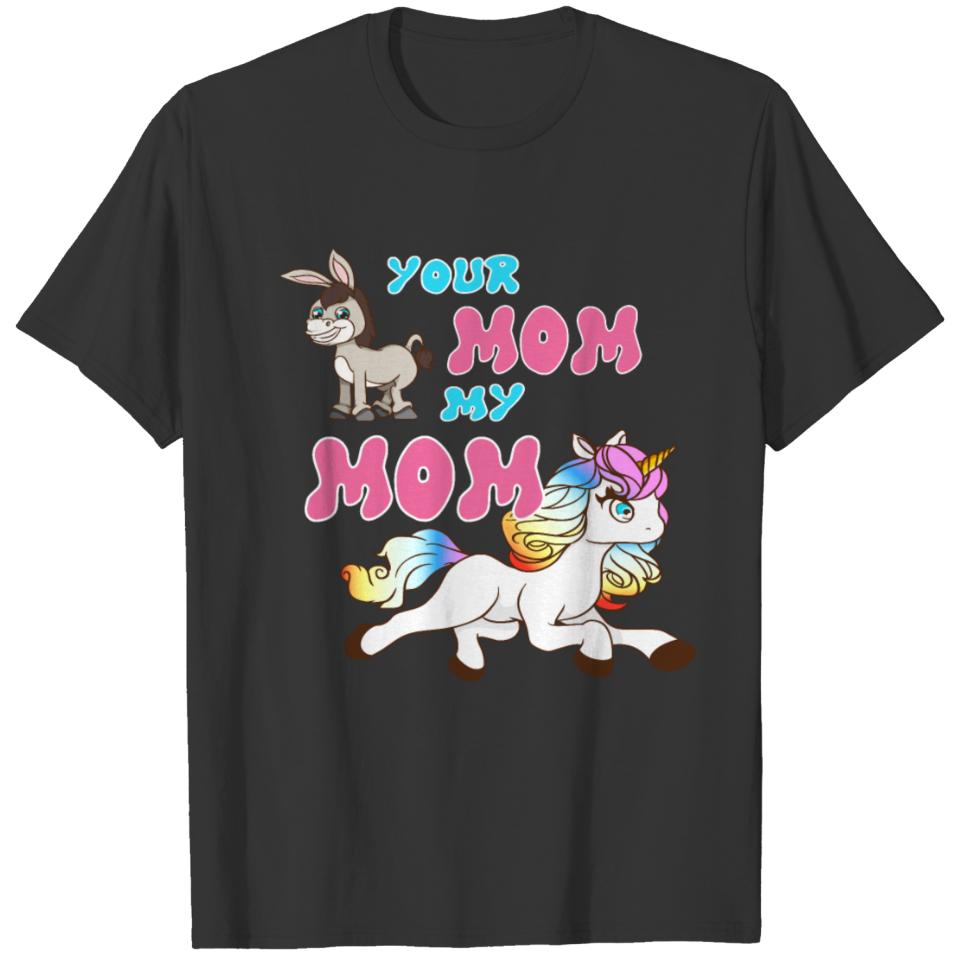 Unicorn Donkey My Mom Your Mom Kids Girls Unicorns T-shirt
