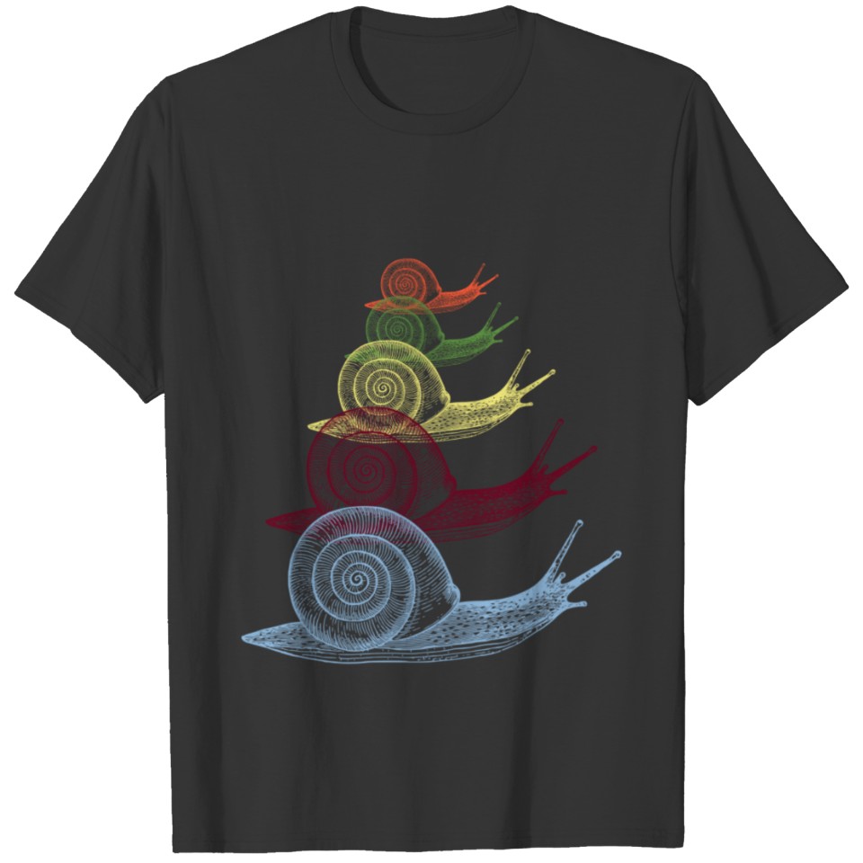 Retro vintage snails in various colors - Gardener T-shirt