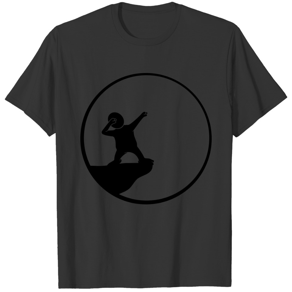 moon dabbing at night sun cliff circle round silho T-shirt