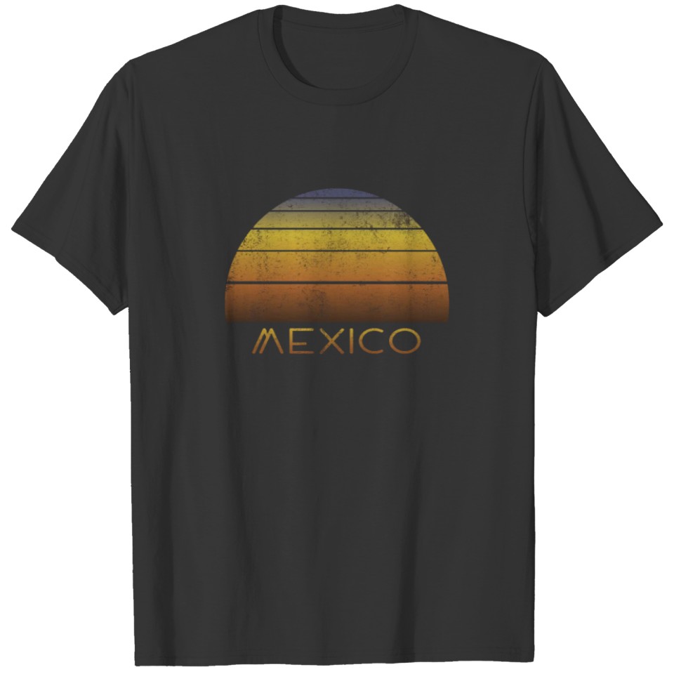 Vintage Sunset Family Vacation Souvenir Mexico T-shirt