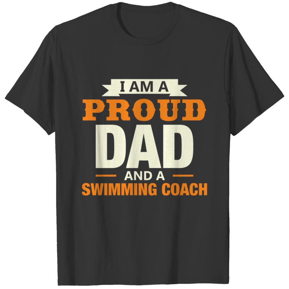 dad coach, swimmer, t-shirt, shirt, apparel, funny T-shirt
