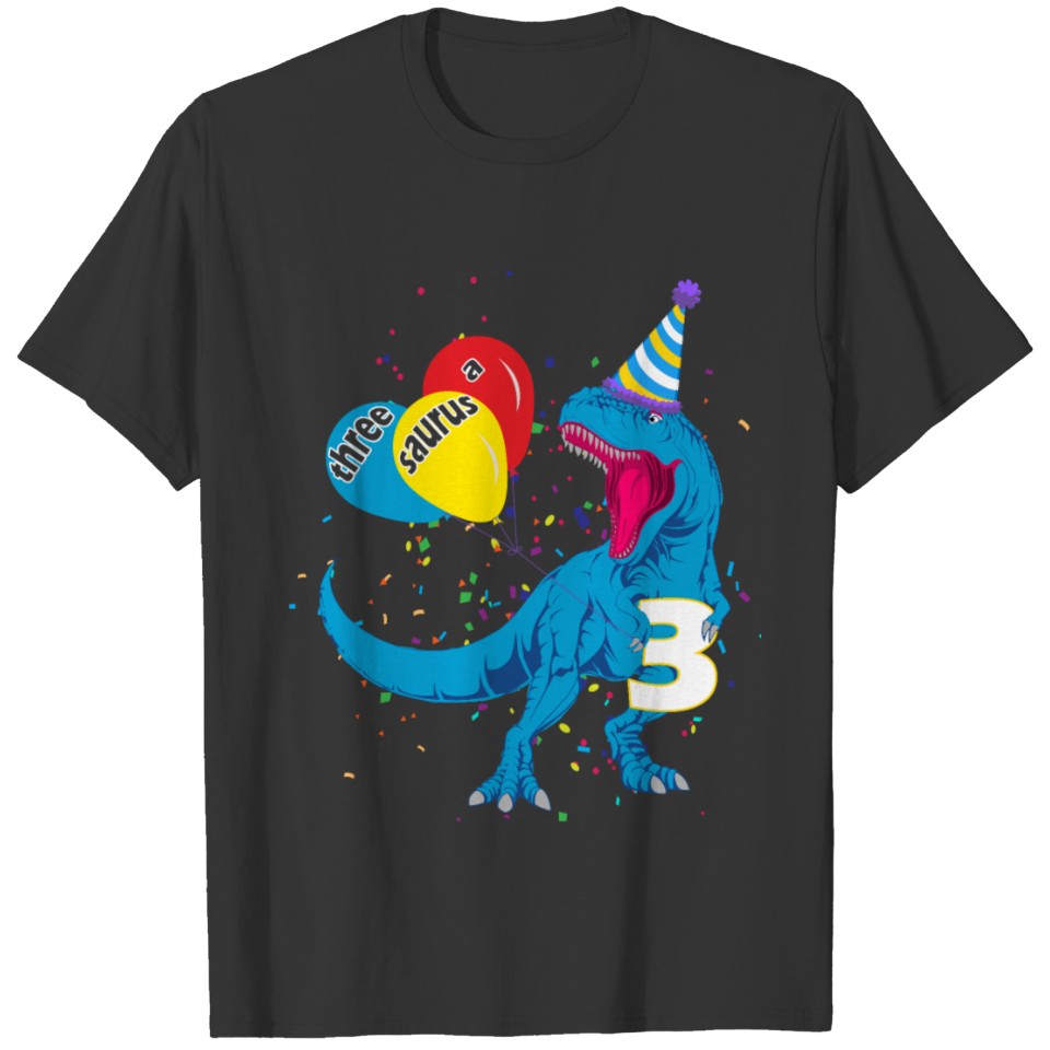 dinosaur birthday shirt 3 three a saurus birthday T-shirt