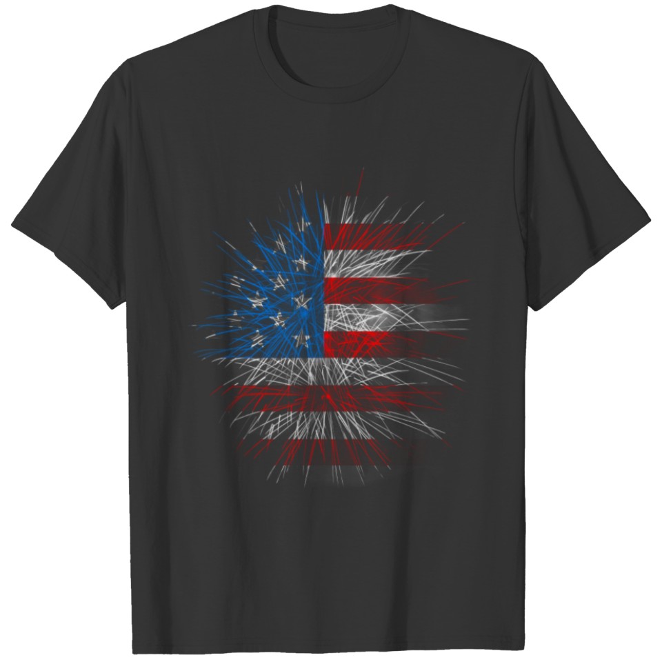 American Flag Fireworks USA Independence Day Gift T-shirt