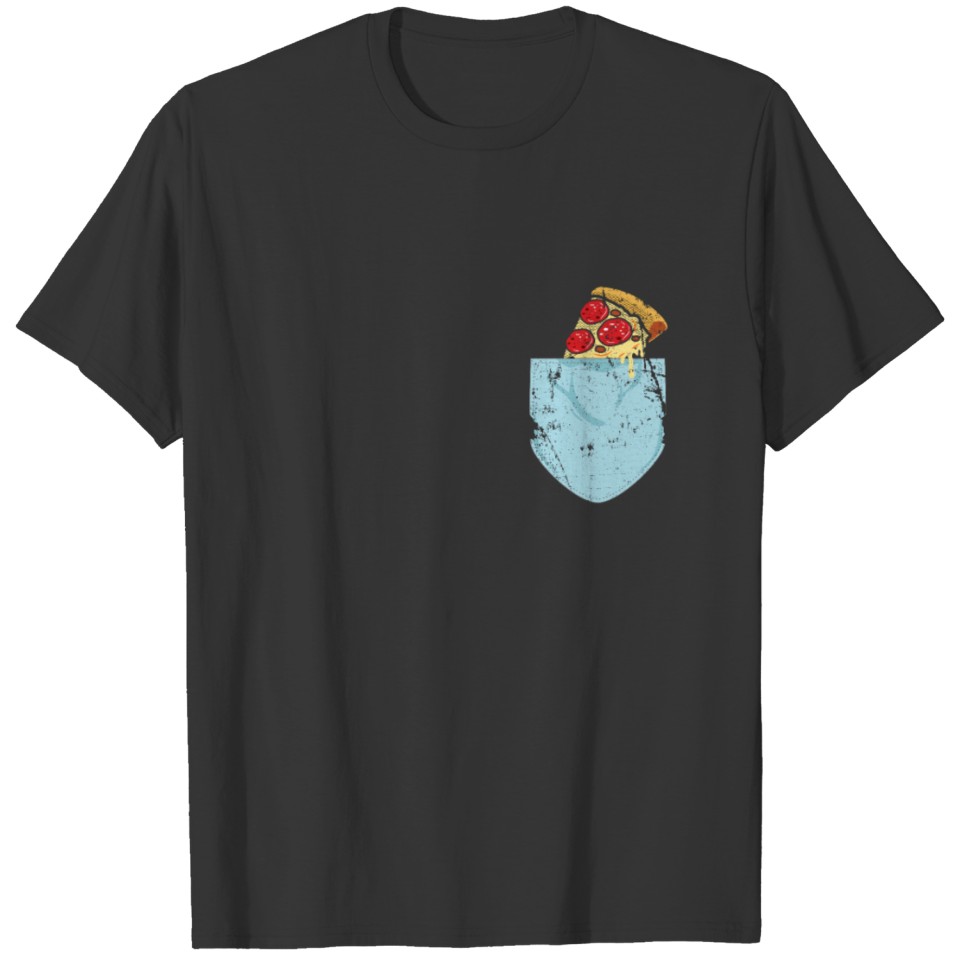 Blue Pocket And Pizza Slice Food Gift Idea T-shirt