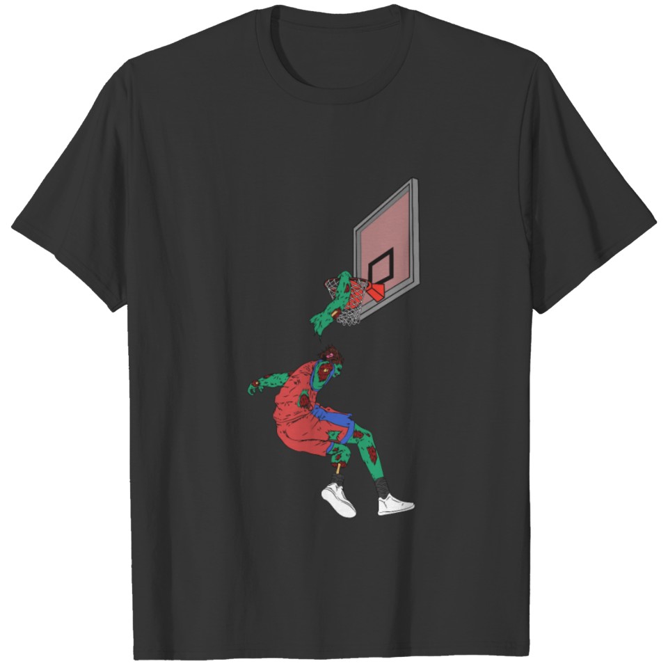 Funny Basketball Player Zombie Gift design T Shirts
