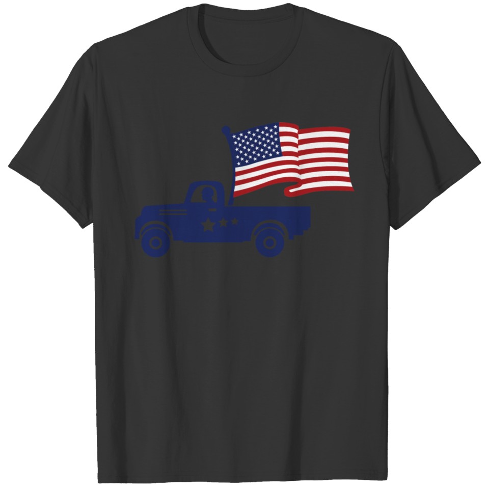American Flag Military Vehicle -Veteran Proud T-shirt