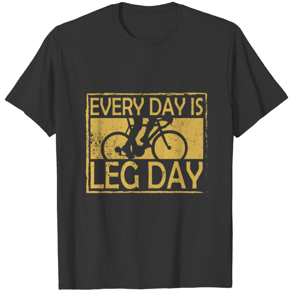 Cyclist trains with racing bike T-shirt